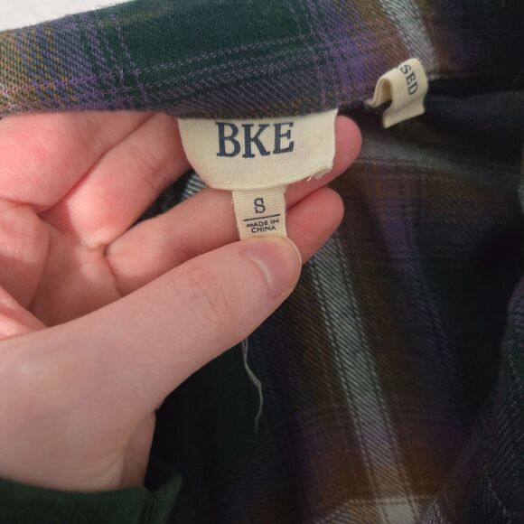 BKE Womens Eased Fit Plaid Half Zip Pullover Long Sleeve Shacket Size S Flannel - Picture 3 of 7